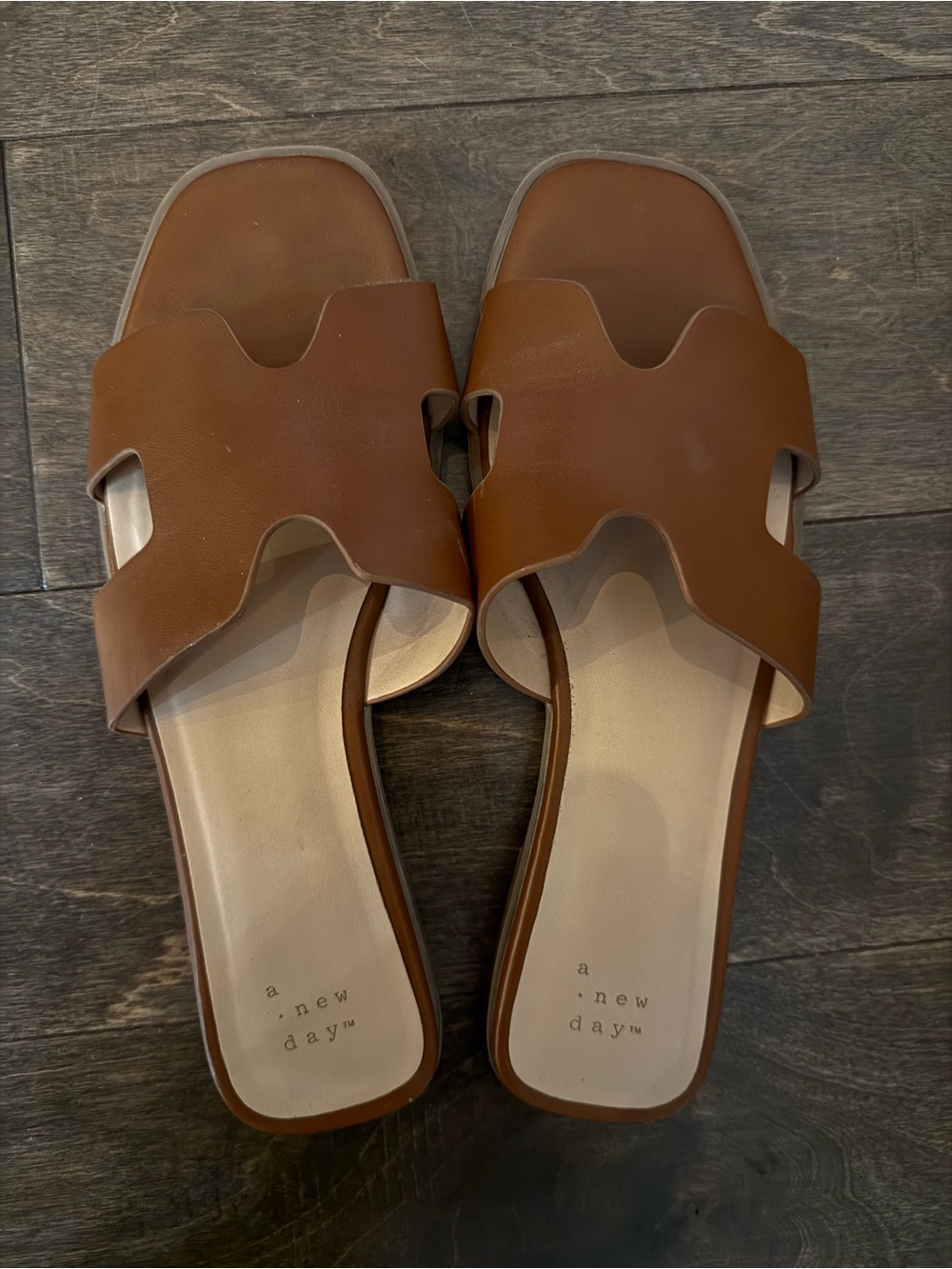 a new day Tan Brown Slide Sandals - 8.5